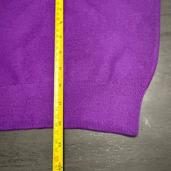 The Reset R Label 100% Wool Purple Essential V-Neck Pullover Sweater L/XL - Picture 5 of 7